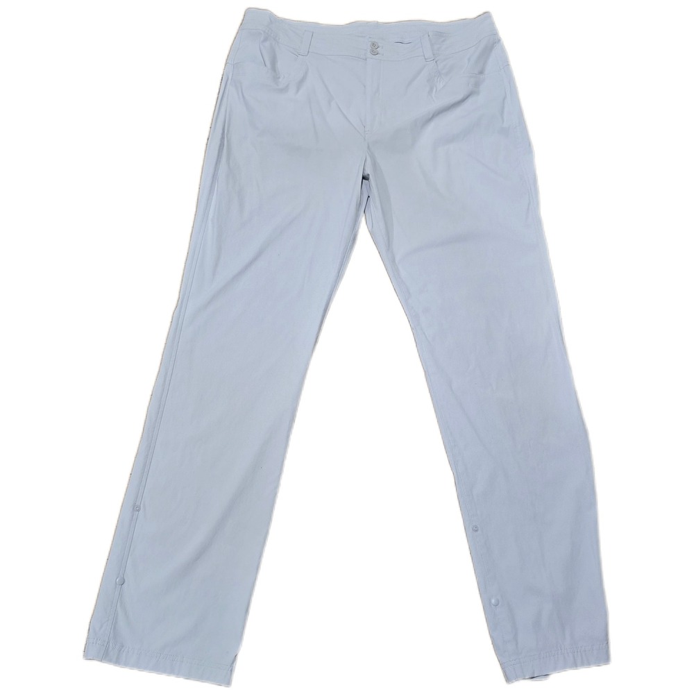 Eddie‎ Bauer Womens Pants T18 Light Gray Snap Button Ankle Outdoor Casual
